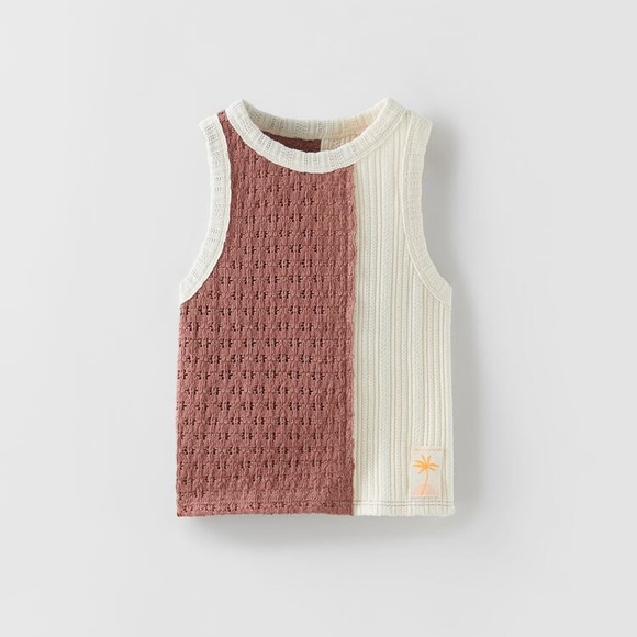 NWT Zara 6Y contrast chunky knit detail top - Picture 1 of 4